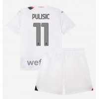 Fotballdrakt Barn AC Milan Christian Pulisic #11 Bortedraktsett 2023-24 Kortermet (+ Korte bukser)